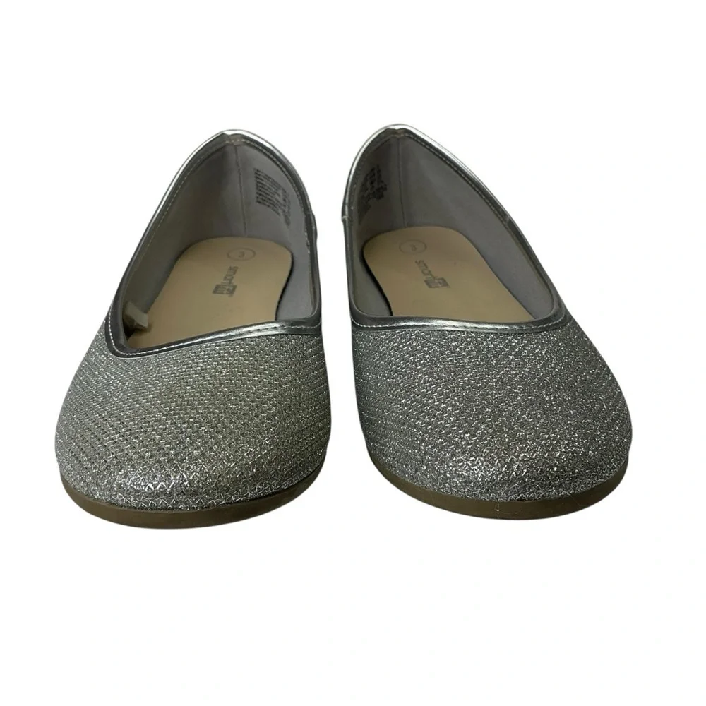 Smart Fit Dress‎ Shoes Glittery Silver Girls Size 3 Flats